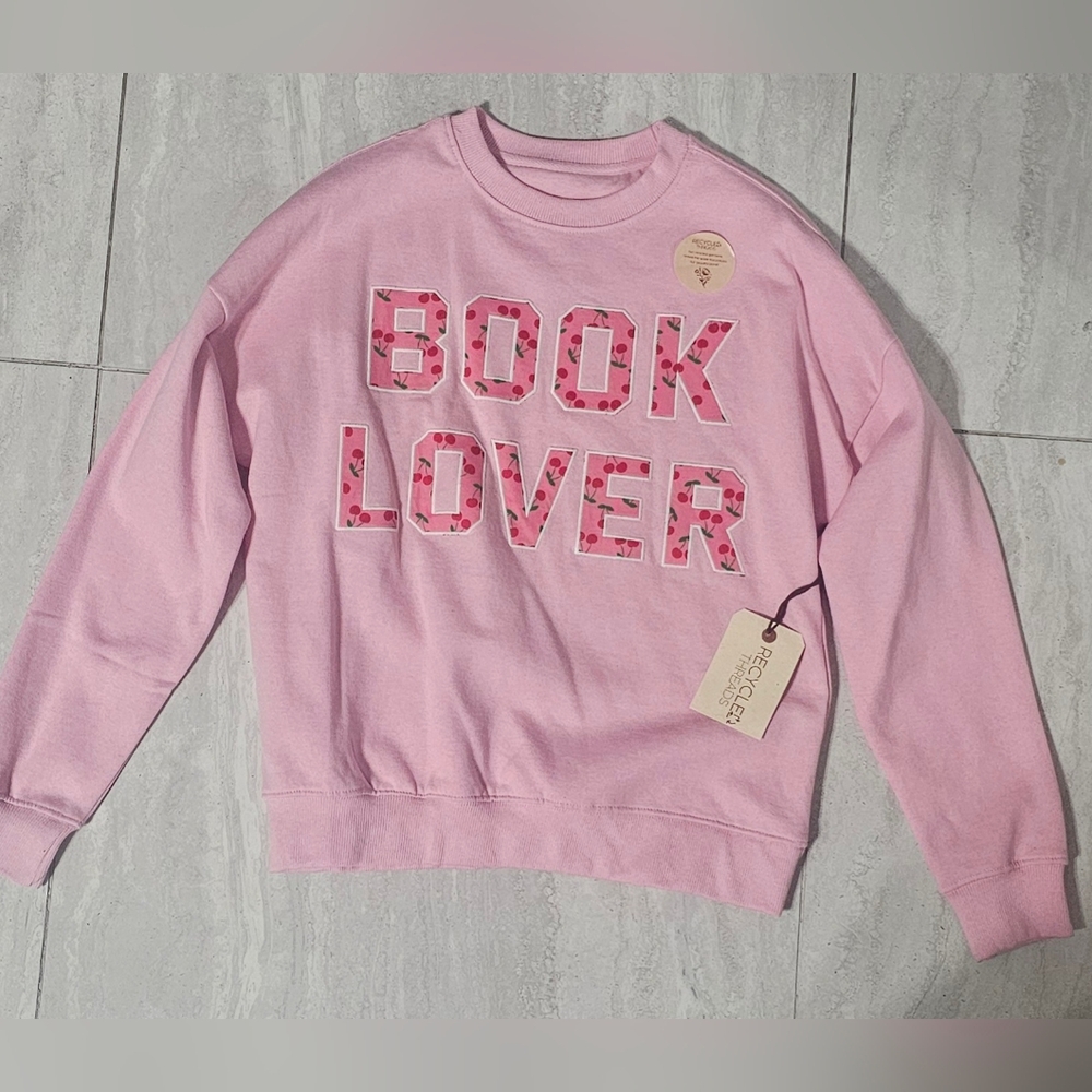 SOLD ON ANOTHER SITE-Pink Cherries 'Book Lover' Sweatshirt